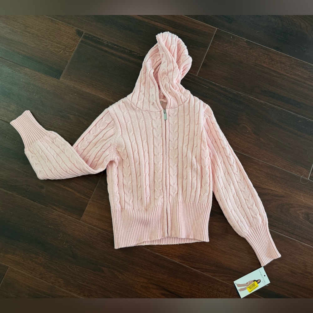 NWT Habitual Girls light pink zip up sweater